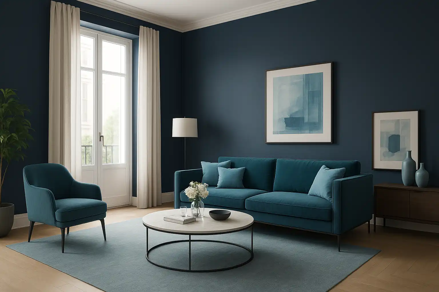 Diseño de interiorismo en salón moderno en Majadahonda