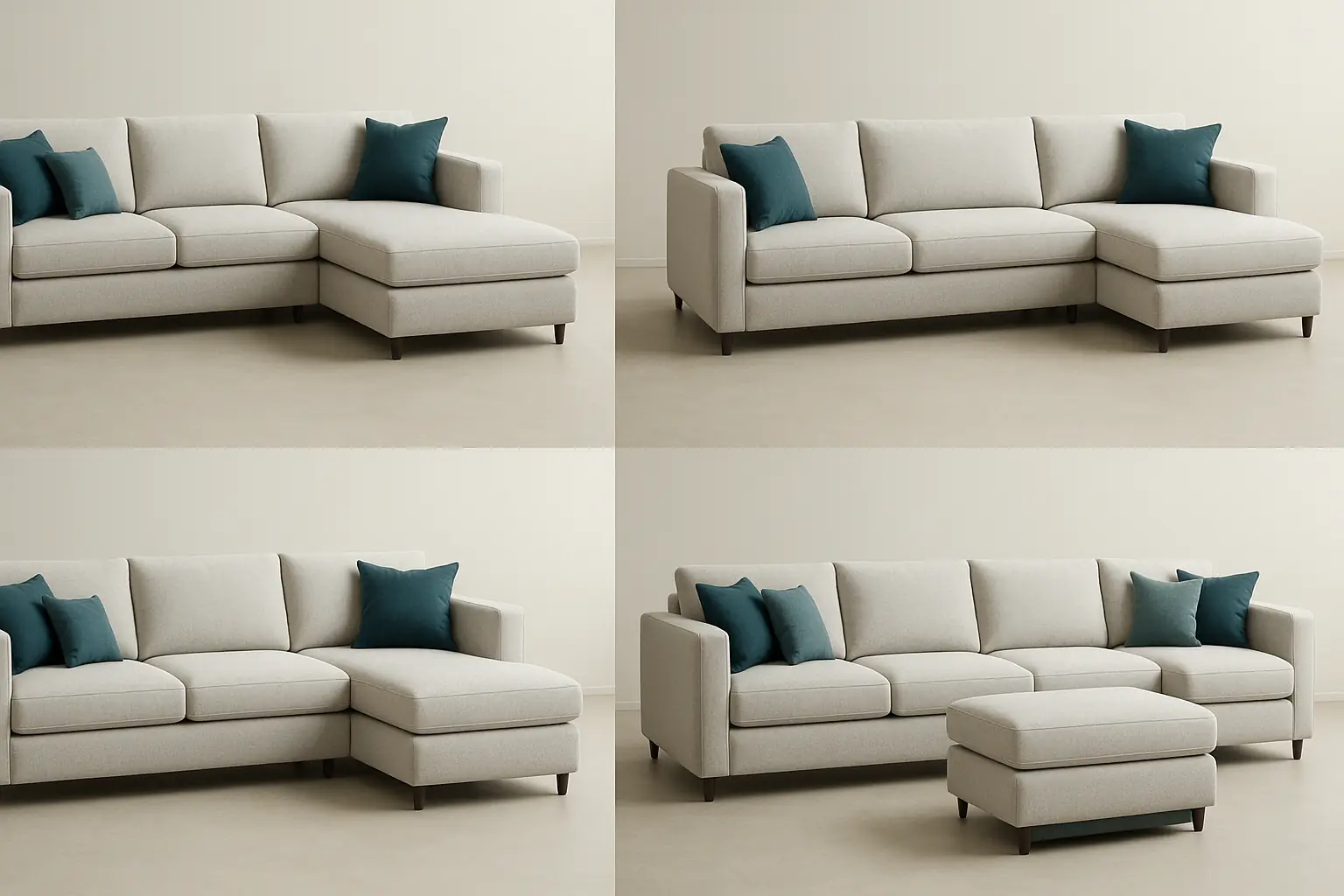 Sofá modular con diferentes configuraciones de descanso